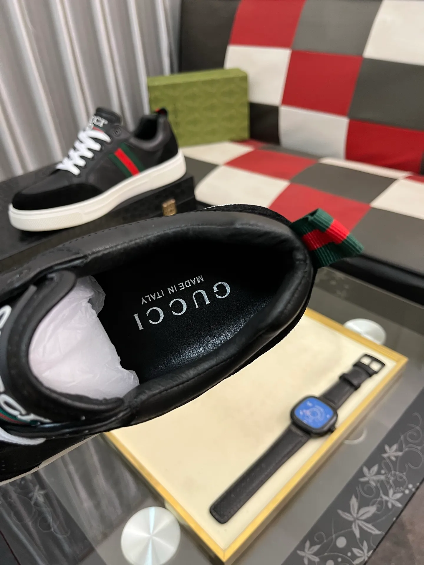 Men's shoes 💰420⌚️⌚️ (GUCCI) Gucci official website men's casual shoes synchronization style, the upper is made of cowhide with imported new brand elements Gucci, showing a good atmosphere, simple design and slip-on style, super versatile, 🐑 leather lining, air-cushion rubber outsole, size 38-442️⃣ colors available
